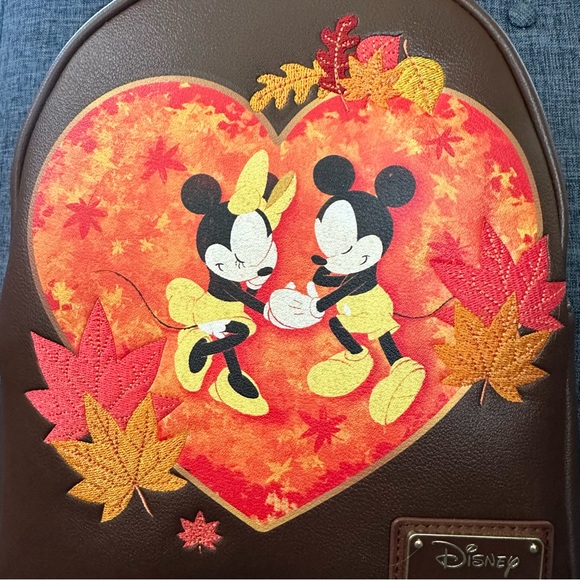 NWT Loungefly Disney Autumn Mickey & Minnie Mini Backpack RARE main image 10
